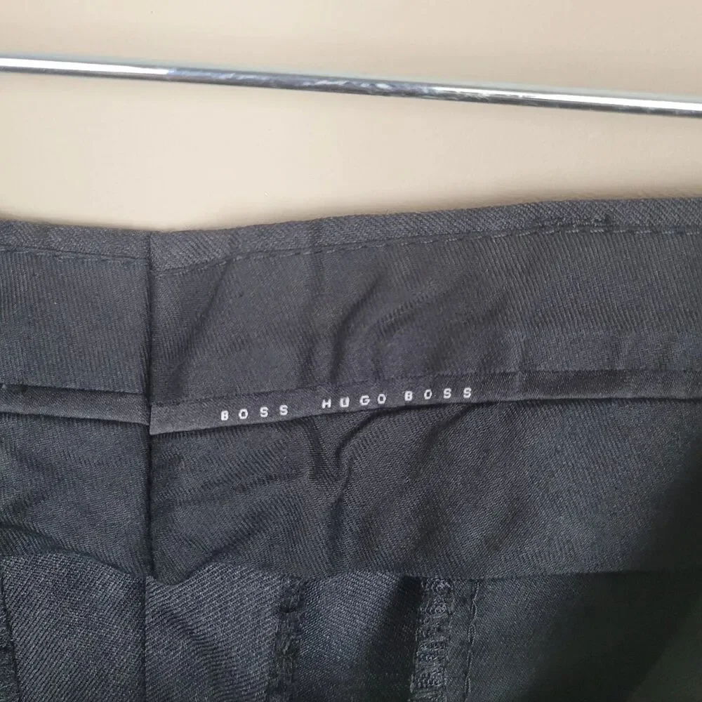Hugo Boss Waist Size 36 Virgin Wool Pasolini Dress Pants Dark Gray Size 40 L